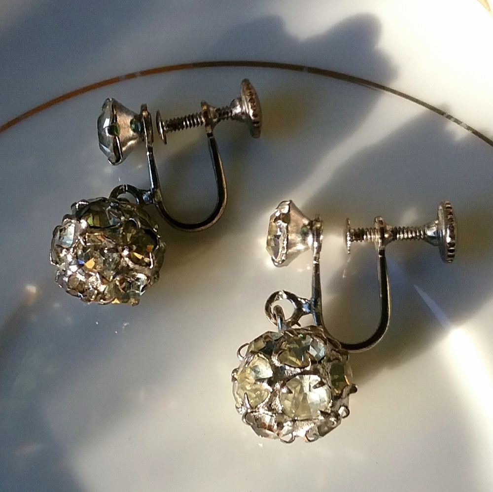 ❄VTG Dangle Drop Rhinestone Earrings